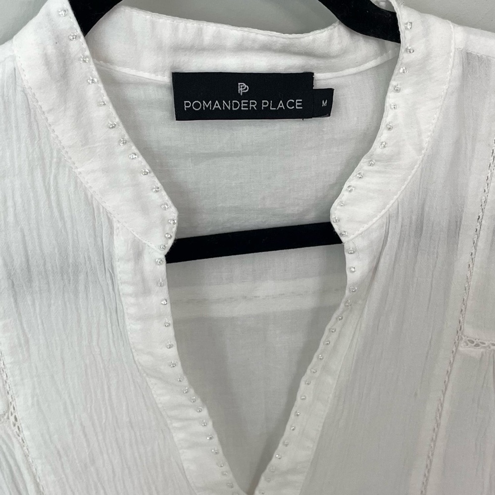 Tuckernuck Pomander Place White Ophelia Coverup Dress Sz Medium Resort Beach 21 - Picture 5 of 15
